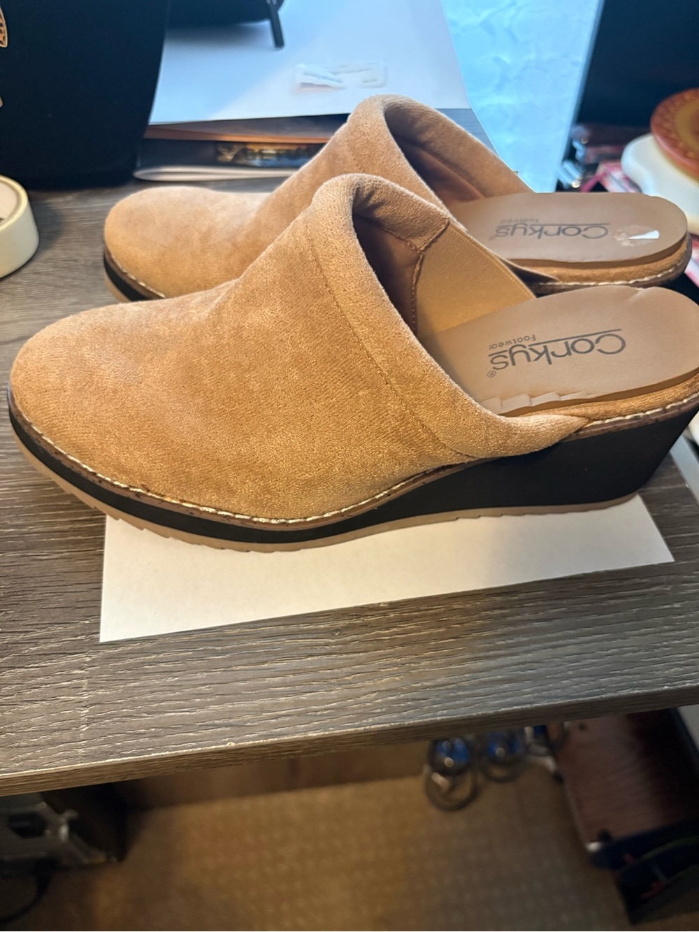 Corkys Tan Suede Slip-On Mules - Picture 6 of 9